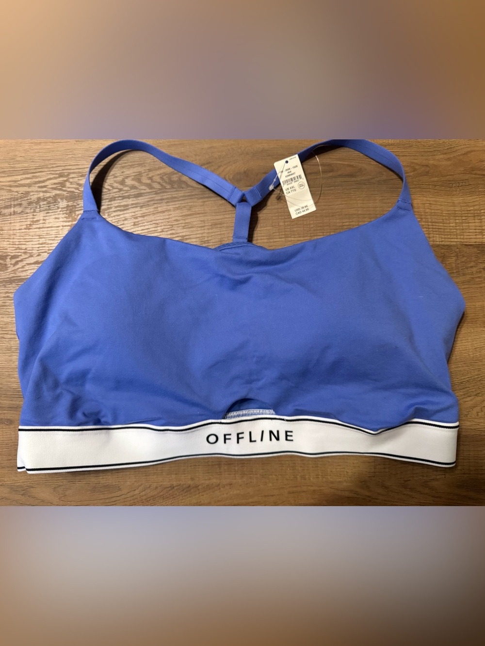 OFFLINE Women's Blue Sports Bra with Contrast White Band
